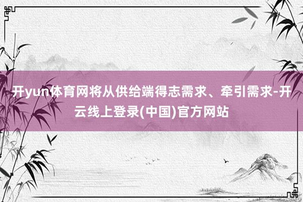 开yun体育网将从供给端得志需求、牵引需求-开云线上登录(中国)官方网站