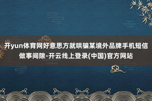 开yun体育网好意思方就哄骗某境外品牌手机短信做事间隙-开云线上登录(中国)官方网站
