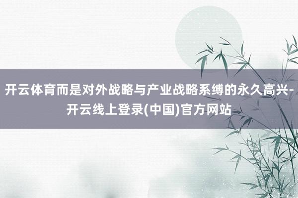 开云体育而是对外战略与产业战略系缚的永久高兴-开云线上登录(中国)官方网站