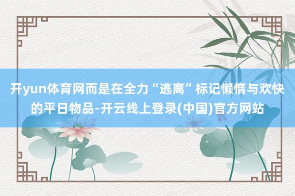 开yun体育网而是在全力“逃离”标记懒惰与欢快的平日物品-开云线上登录(中国)官方网站